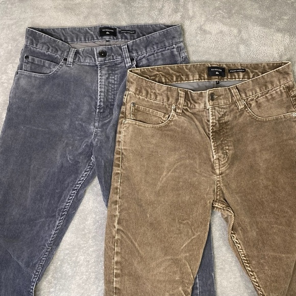 Quicksilver Men Corduroy Straight Tapered For Lot (2) Gray/Brown Size 31 - Picture 1 of 15